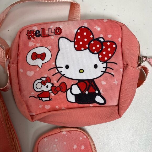 NWT Hello Kitty Pink Kids 3 Piece Backpack Set - Picture 4 of 10